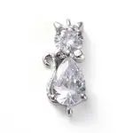 Brass Micro Pave Cubic Zirconia Kitten Links connectors