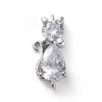 Brass Micro Pave Cubic Zirconia Kitten Links connectors