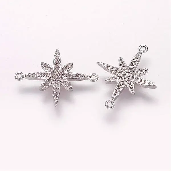 Brass Micro Pave Cubic Zirconia Links