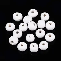 Spray Painted Round Natural Schima Wood Beads