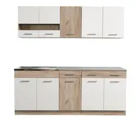 Kuchynská linka 200 lorna-dub šedý/biela - pracovná doska-200cm