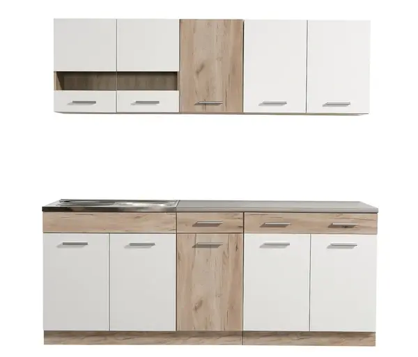 Kuchynská linka 200 lorna-dub šedý/biela - pracovná doska-200cm