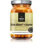 WoldoHealth® Zinek Albion® + Měď kapsle pro správné fungování organismu a normální stav vlasů a nehtů 240 g