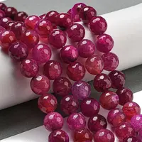 Faceted Natural Dragon Veins Agate Beads Strands