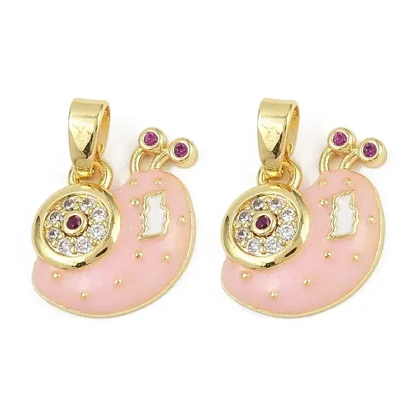 Brass Micro Pave Cubic Zirconia Enamel Pendants