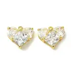 Brass Micro Pave Clear Cubic Zirconia Pendants