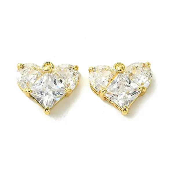 Brass Micro Pave Clear Cubic Zirconia Pendants