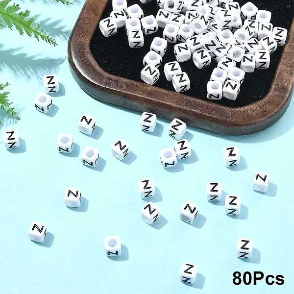 Acrylic Horizontal Hole Letter Beads