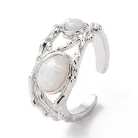 Bling Plastic Oval Open Cuff Ring