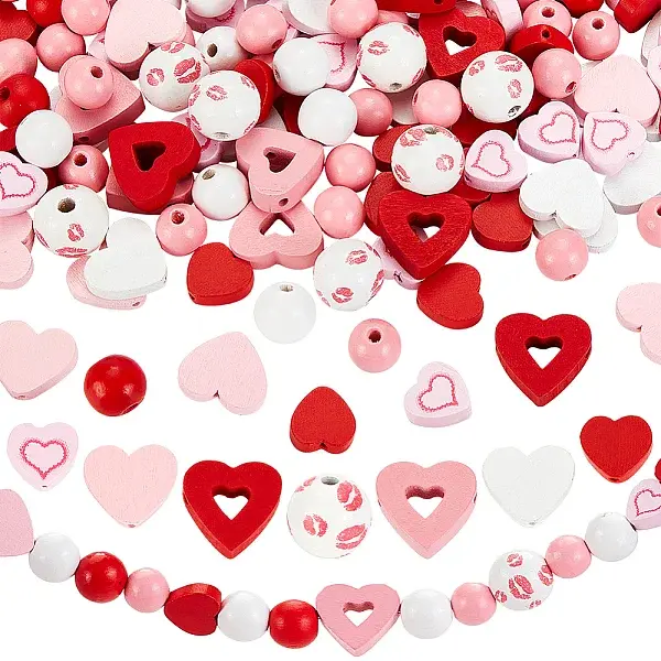 320Pcs Natural Wood Beads