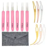 12 Styles Zinc Alloy & Stainless Steel Dreadlock Crochet Hooks