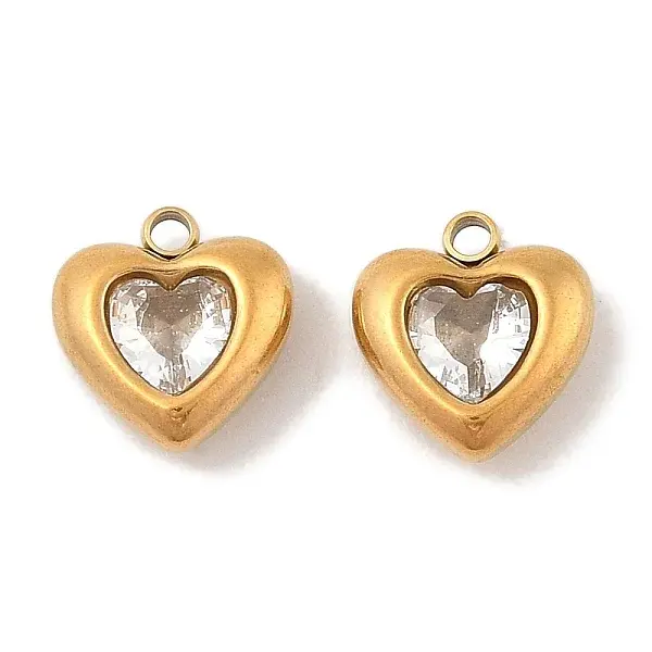 Ion Plating(IP) 304 Stainless Steel Micro Pave Cubic Zirconia Pendants