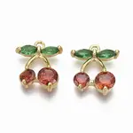 Brass Micro Pave Cubic Zirconia Charms