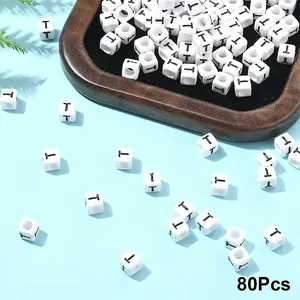Acrylic Horizontal Hole Letter Beads