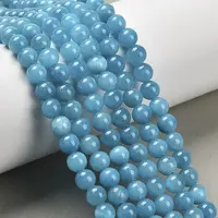 Natural Dyed Yellow Jade Gemstone Bead Strands