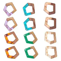 Transparent and Opaque Resin & Walnut Wood Pendants