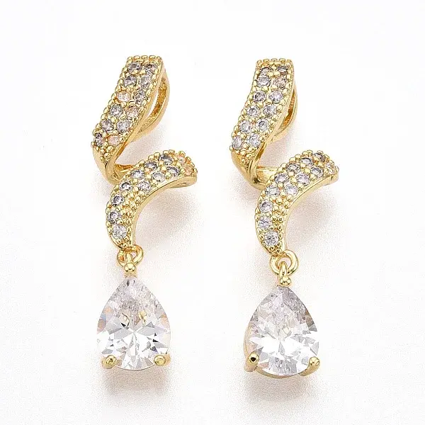 Brass Micro Pave Cubic Zirconia Pendants
