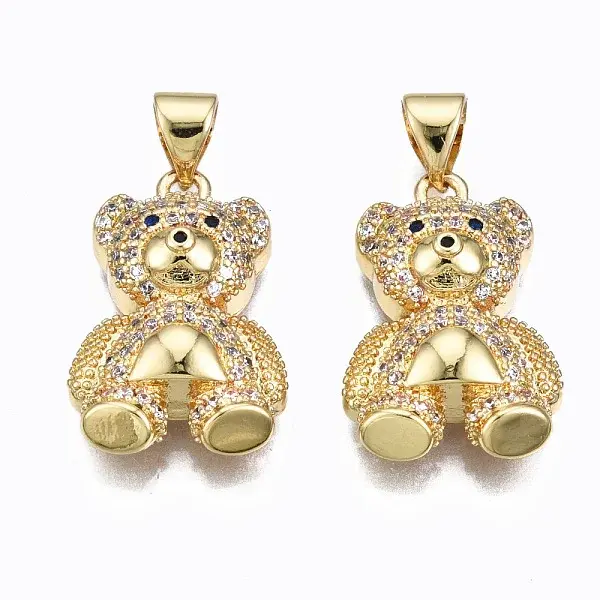 Brass Micro Pave clear Cubic Zirconia Pendants