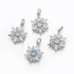 Brass Micro Pave Cubic Zirconia Pendants