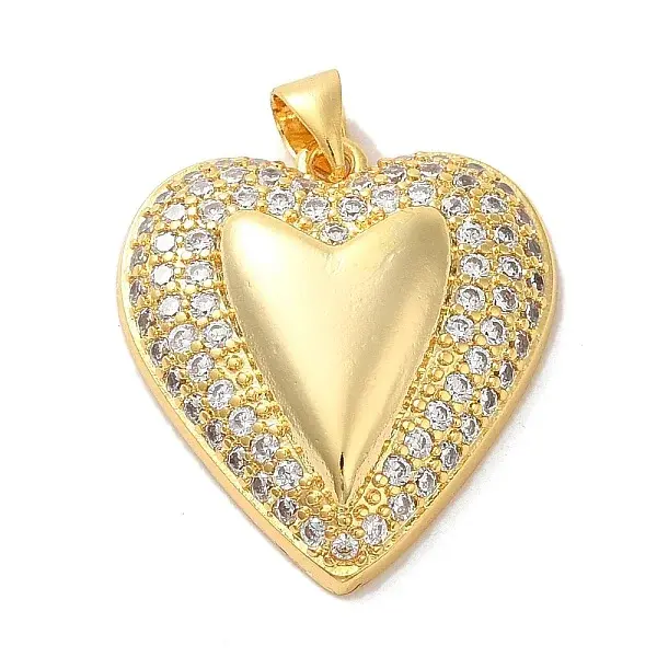 Mother's Day Brass Micro Pave Clear Cubic Zirconia Pendants