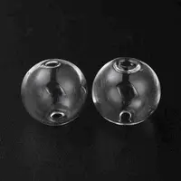 Handmade Two Holes Blown Glass Globe Beads