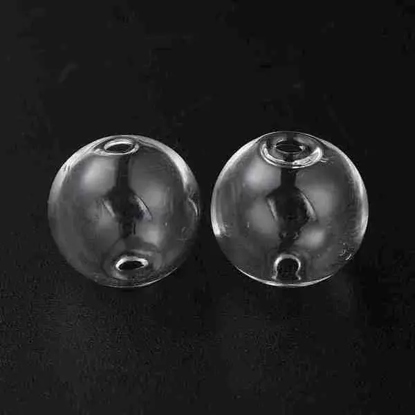 Handmade Two Holes Blown Glass Globe Beads