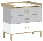 Komoda s přebalovacím pultem simba - šedá/bílá/dub