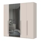 Pětidvéřová šatní skříň se zrcadlem baptiste - béžová