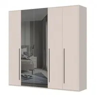 Pětidvéřová šatní skříň se zrcadlem baptiste - béžová