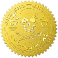 Plastic Self Adhesive Gold Foil Embossed Stickers