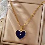 Elegant Fashionable Brass Micro Pave Clear Shiny Cubic Zirconia Heart Necklaces for Daily Wear