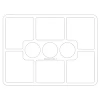 Rectangle 9 Pocket Acrylic Tray Router Templates for Woodworking