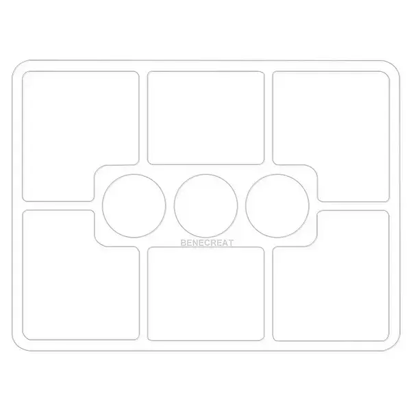 Rectangle 9 Pocket Acrylic Tray Router Templates for Woodworking