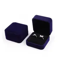 Square Velvet Couple Ring Storage Boxes