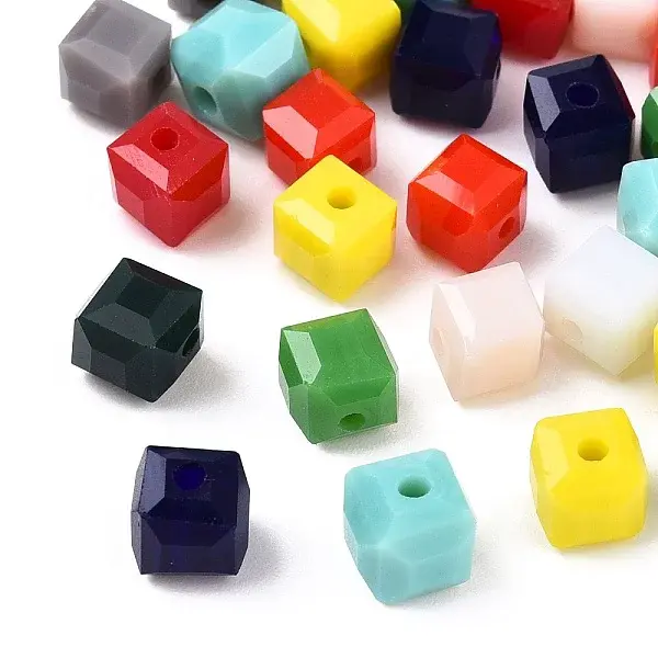 Opaque Color Faceted Glass Beads