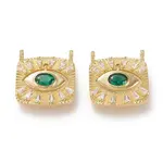 Brass Micro Pave Cubic Zirconia Pendant Links