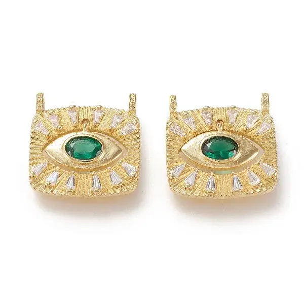 Brass Micro Pave Cubic Zirconia Pendant Link