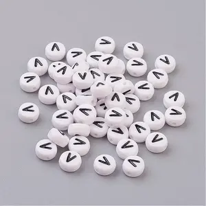 Acrylic Horizontal Hole Letter Beads