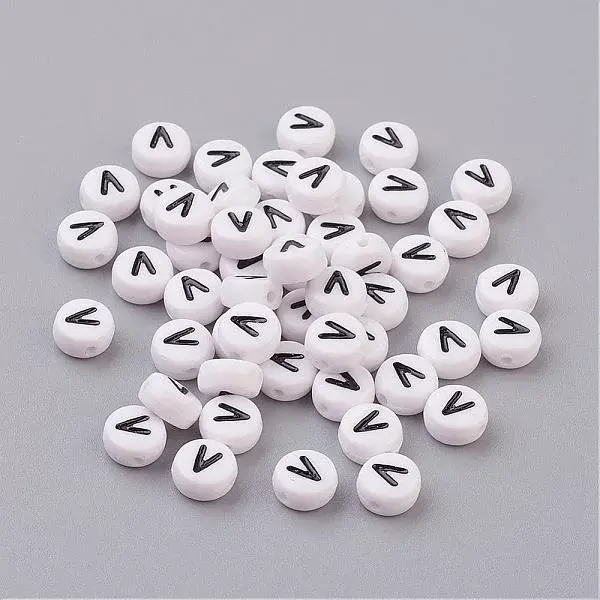 Acrylic Horizontal Hole Letter Beads