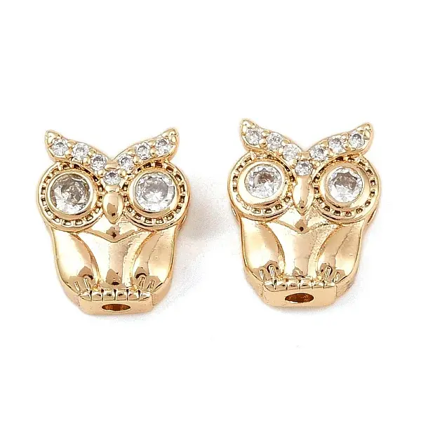 Brass Micro Pave Cubic Zirconia Beads