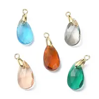 Faceted Teardrop Glass Pendants