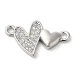 Brass Micro Pave Clear Cubic Zirconia Connector Charms