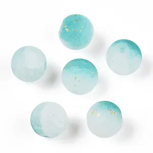 Frosted Baking Painted Crackle Glass Beads with Glitter Powder