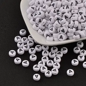 Acrylic Horizontal Hole Letter Beads