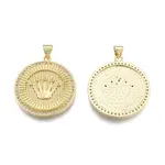 Brass Micro Pave Clear Cubic Zirconia Pendants
