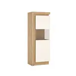 Vitrina lyov01p, dub riviera / bílá s extra vysokým leskem, leonardo