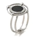 304 Stainless Steel Enamel Open Cuff Rings for Women