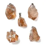 Electroplated Raw Natural Quartz Crystal Pendants
