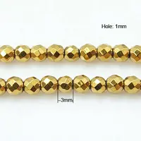 Non-Magnetic Synthetic Hematite Beads Strands