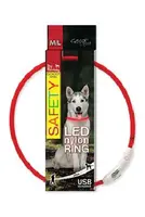Obojek Dog Fantasy světelný USB červený 65cm 1ks